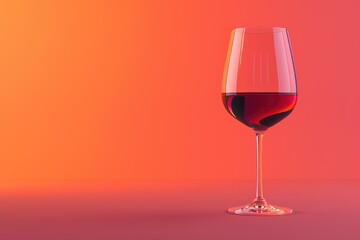 Contemporary Wine Glass Illustration, Strong Color Palette