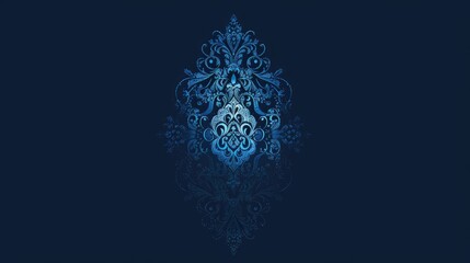 Elegant Dark Blue Brocade Design