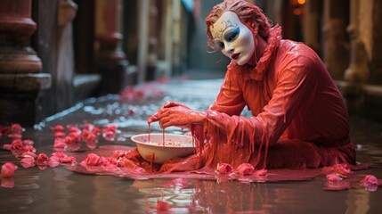 a photo the phantom of the opera melts into a passion puddle, AI Generative