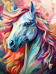 a portrait unicorn diamond painting art painting art kit, AI Generative