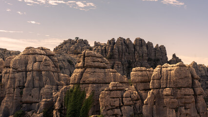 landscape of an awesome geological form at the Torcal of Antequera
