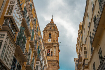 Malaga, Spain, view of the view of the Renaissance architectures of the Malaga Cathedral (or Santa...