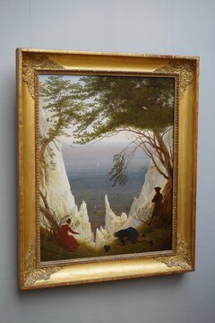 Kreidefelsen auf R&uuml;gen von Caspar David Friedrich in der Alten Nationalgalerie in Berlin am 26.04.2024
