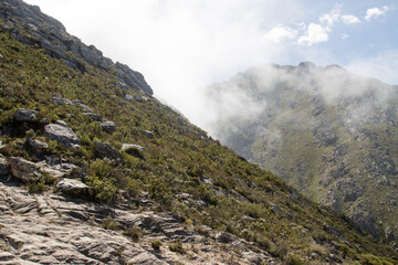 Mist descending on the Swartberg Pass, South Africa