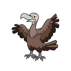 Vulture Hand Drawn Cartoon Style Illustration