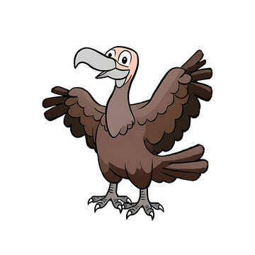 recommend clip art: Vulture Hand Drawn Cartoon Style Illustration