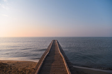 Fototapeta premium molo mare jesolo tramonto Italia