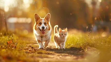 A Stroll with Furry Friends