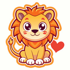 Fototapeta premium lion cartoon vector art illustration on white background
