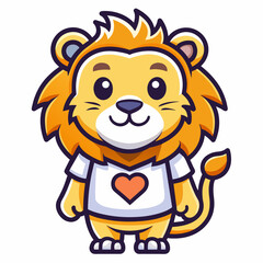 lion cartoon vector art illustration on white background