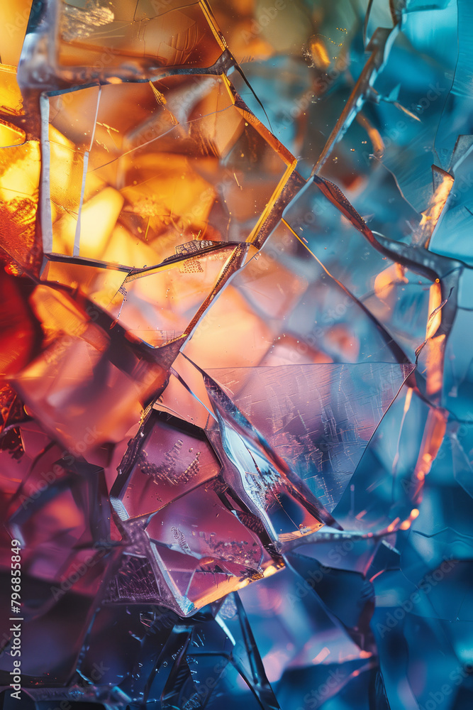 Leinwandbilder illustrate an abstract image where fragmented shapes seem to fragment and reassemble, suggesting a s