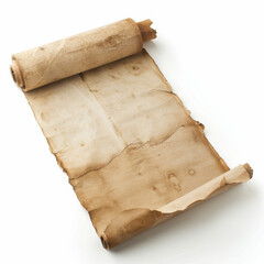 An ancient weathered scroll, unrolled and empty.