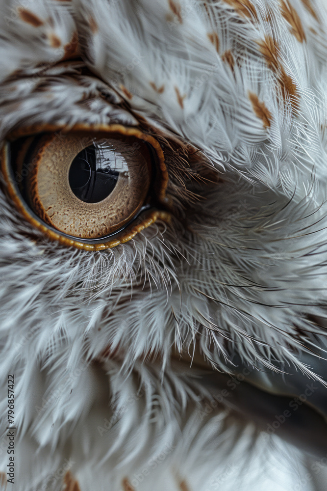 Poster an animal photo where the textures of fur and feathers are overlaid with static interference,
