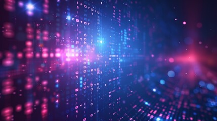 Obraz premium Data Grid: A vector illustration of a digital grid with data points and lines connecting them