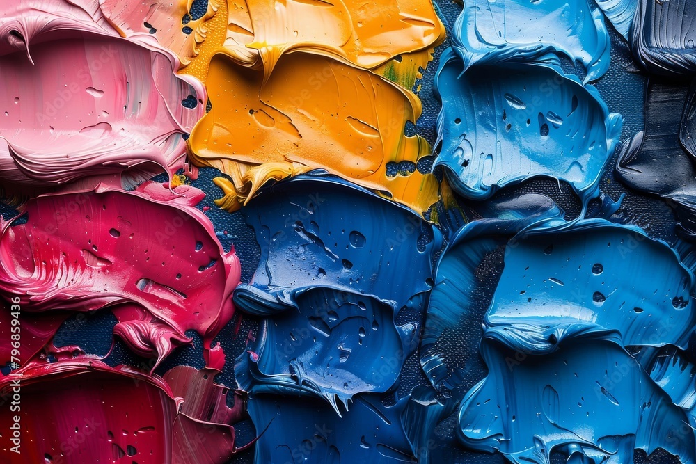 Poster the image showcases a mix of intense colors smeared to create a dynamic and textured abstract patter