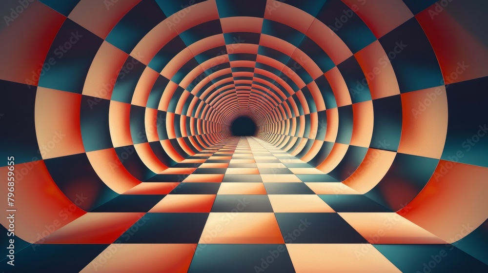 Aufkleber geometric patterns: a 3d vector illustration of a geometric pattern with optical illusion effects