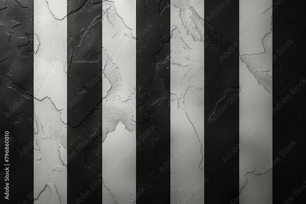 Poster A seamless pattern of black and white vertical stripes, offering a sleek and straightforward visual rhythm,