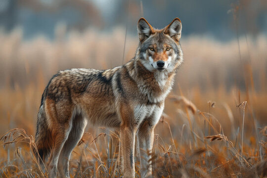 A red wolf roaming the Alligator River Wildlife Refuge, part of a controversial and critical reintroduction program,