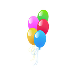 Set colorful party collection balloons