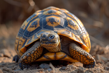 A Ploughshare tortoise sunning itself in Madagascar, its highly prized shell its biggest threat,
