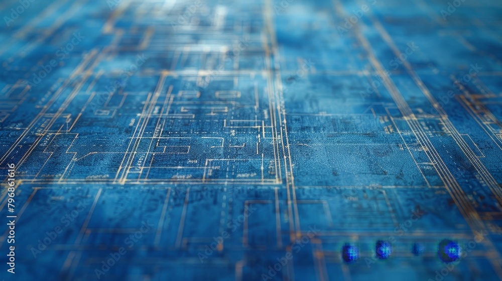 Poster grid lines: a close-up shot of an architects blueprint with visible grid lines