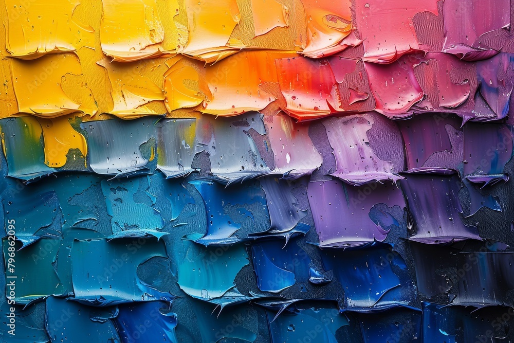 Poster this image shows a creative and colorful pattern with scales-like textures that gives an impression 