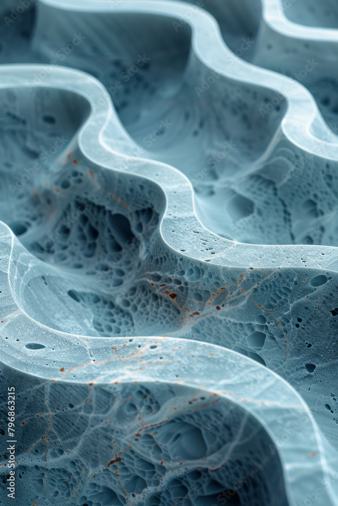 Poster a pattern of waves made from simple curved lines, creating a sense of calm and flow,