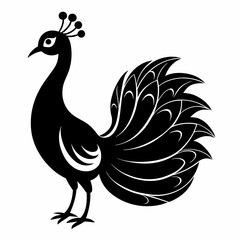 peacock silhouette vector art illustration