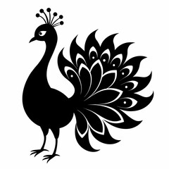 Naklejka premium peacock silhouette vector art illustration