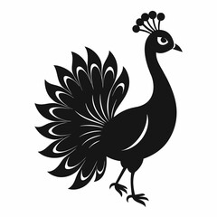 peacock silhouette vector art illustration