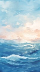 Abstract background with sea and waves with foam	
