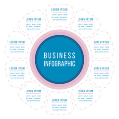 Infographic circle design 10 steps, objects, options or elements business information template