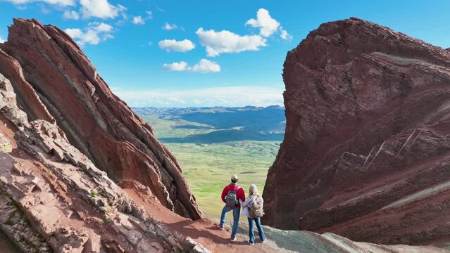 Rainbow Mountain, Peru. Also known as Cerro Colorado near to Cusco.
