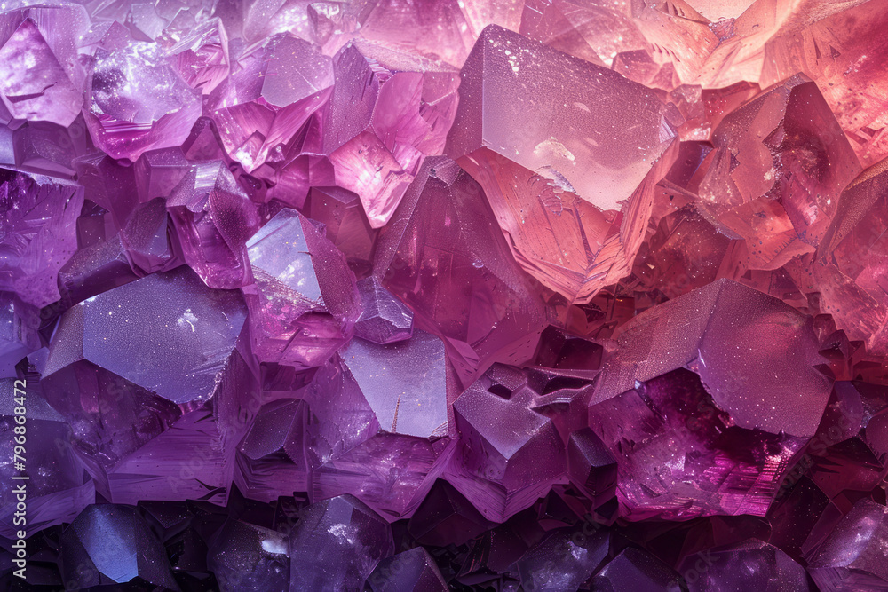 Aufkleber a gemstone gradient from amethyst to quartz with a faceted texture, reflecting light and color intri