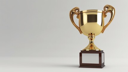 Shining Success: Glorious Trophy Set on Elegant Background