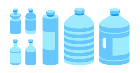 Water bottle. Empty plastic bottles. PET Bottle. Recyclable and easy to store liquids