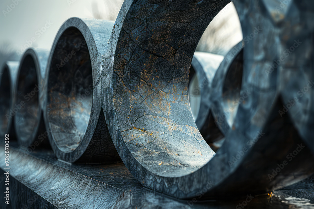 Poster a design of overlapping rings, creating a sense of unity and continuity,