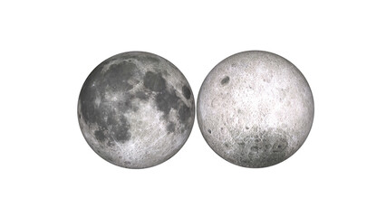 near side and far side of the moon on transparent background © SN