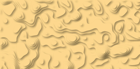 3D Woodcut Stylized Brown Woody topographic contour scheme and terrain. Topography grid map. Contour map background. Geographic line mountain relief. Abstract lines or wavy backdrop background.