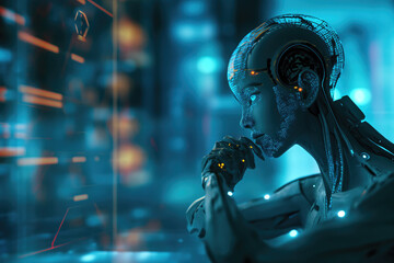 Female robot and contemplation
