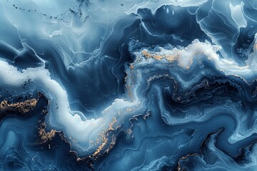 Elevating the beauty of fluid dynamics, this image showcases the ethereal interplay of blue hues...