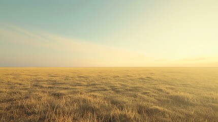 This is a beautiful landscape image of a vast, open field of tall, dry grass.