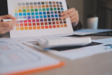UX UI design process for modish mobile application and website . Creative prototype of wireframe...