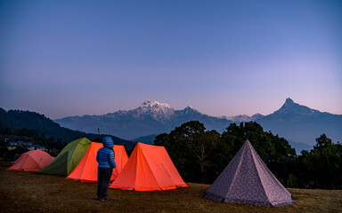 camping in the mountains