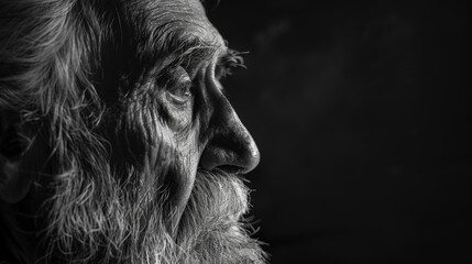 Timeless Wisdom: Macro Portrait of an Elderly Gentleman. Generative AI