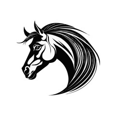 horse head silhouette black a and white design | Illustration of a horse 