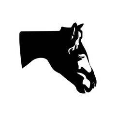 silhouette of a horse black and white | Illustration of a horse head black svg