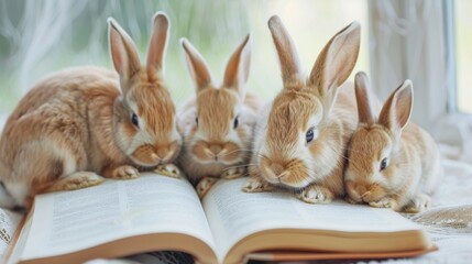 Obraz premium Family Bonding Time with a Good Book Generative AI