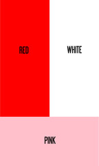 vector illustration of a mixture of 2 colors, a mixture of red and white results in pink