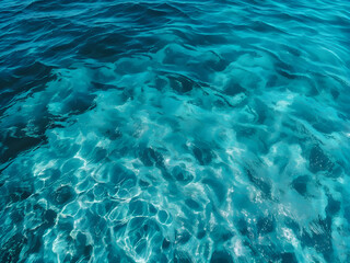 Fototapeta premium Aqueous Dreamscape: Drone Captures Tranquil Azure Seawater Texture. Underwater Paradise. generative AI